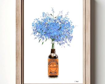 Yorkshire Print Wall Art : Hendersons Relish | Forget-Me-Not Flowers