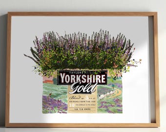 Grafika z herbatą Yorkshire Gold: Przytulna brytyjska dekoracja ścienna do kuchni