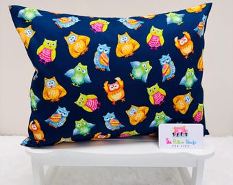 Colorful Night Owls Kids Toddler Pillowcase Travel or Comfort Pillow Case Cover