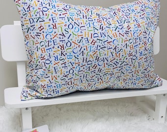 Rainbow Alphabet Letters Kids Toddler Pillowcase Travel or Comfort Pillow Case Cover