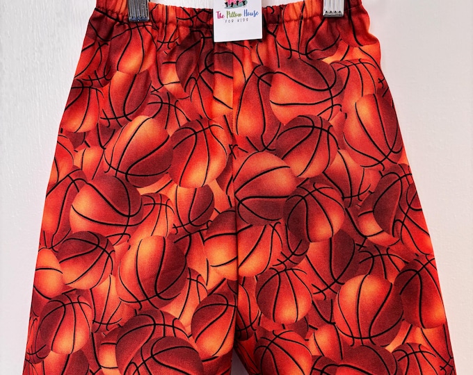 Basketball Toddler Shorts, Handmade Boy Sports Apparels, Sizes 2T-8 Kids Summer Shorts