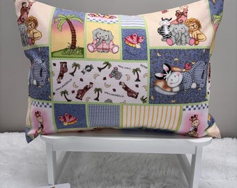 Safari Animal Pastel Kids Toddler Pillowcase Travel or Comfort Pillow Case Cover