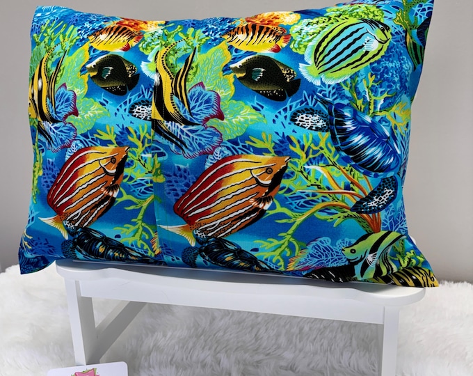 Tropical Fish Toddler Pillowcase Ocean Kids Travel Bedding 10x15 13x18 14x19 Cotton