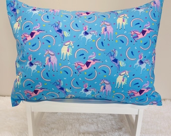 Sky Unicorns & Rainbows Kids Toddler Pillowcase Travel or Comfort Pillow Case Cover