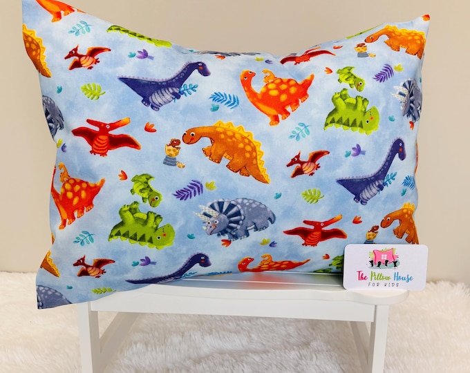 Watercolor Dinosaurs Kids Toddler Pillowcase Travel or Comfort Pillow Case Cover