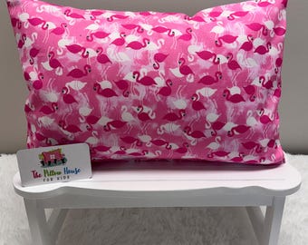Pink Flamingo Flock Kids Toddler Pillowcase Travel or Comfort Pillow Case Cover