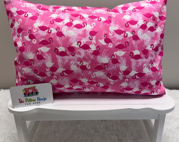 Pink Flamingo Flock Kids Toddler Pillowcase Travel or Comfort Pillow Case Cover