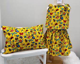 Ladybug Toddler Skirt Set Yellow Bug Bumblebee Summer Clothes (Choose Your Size 2T-8)