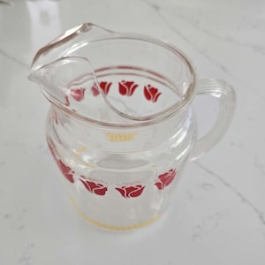 Red Tulip Anchor Hocking Pitcher
