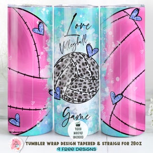 Beachvolleyball Skinny Tumbler 20 oz Sublimationsdesign, Spieltag Tumbler Wrap, sofortiger digitaler Download, gerade und konische Tumbler Wrap PNG