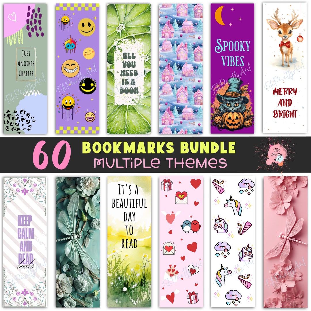 60+ Bookmark Bundle, Cute Bookmark Png, Cricut Bookmarks Designs ...