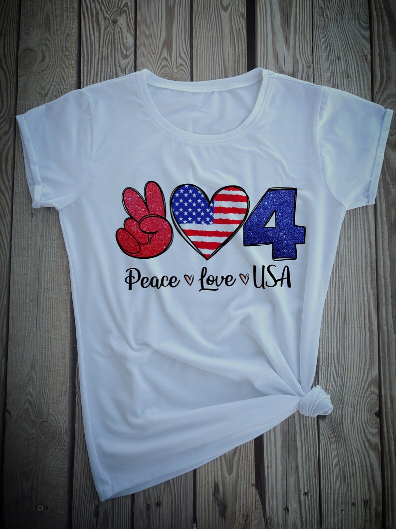 4th Of July Patriotic Sublimation Design PNG Peace Love USA PNG Instant Download American Flag
