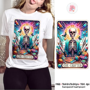 The Crafter Tarot Card T-shirt Sublimation Png, Funny Tarot Card PNG, Tarot Sublimation, Funny tarot PNG, Tarot Skeleton, Witchy Tarot