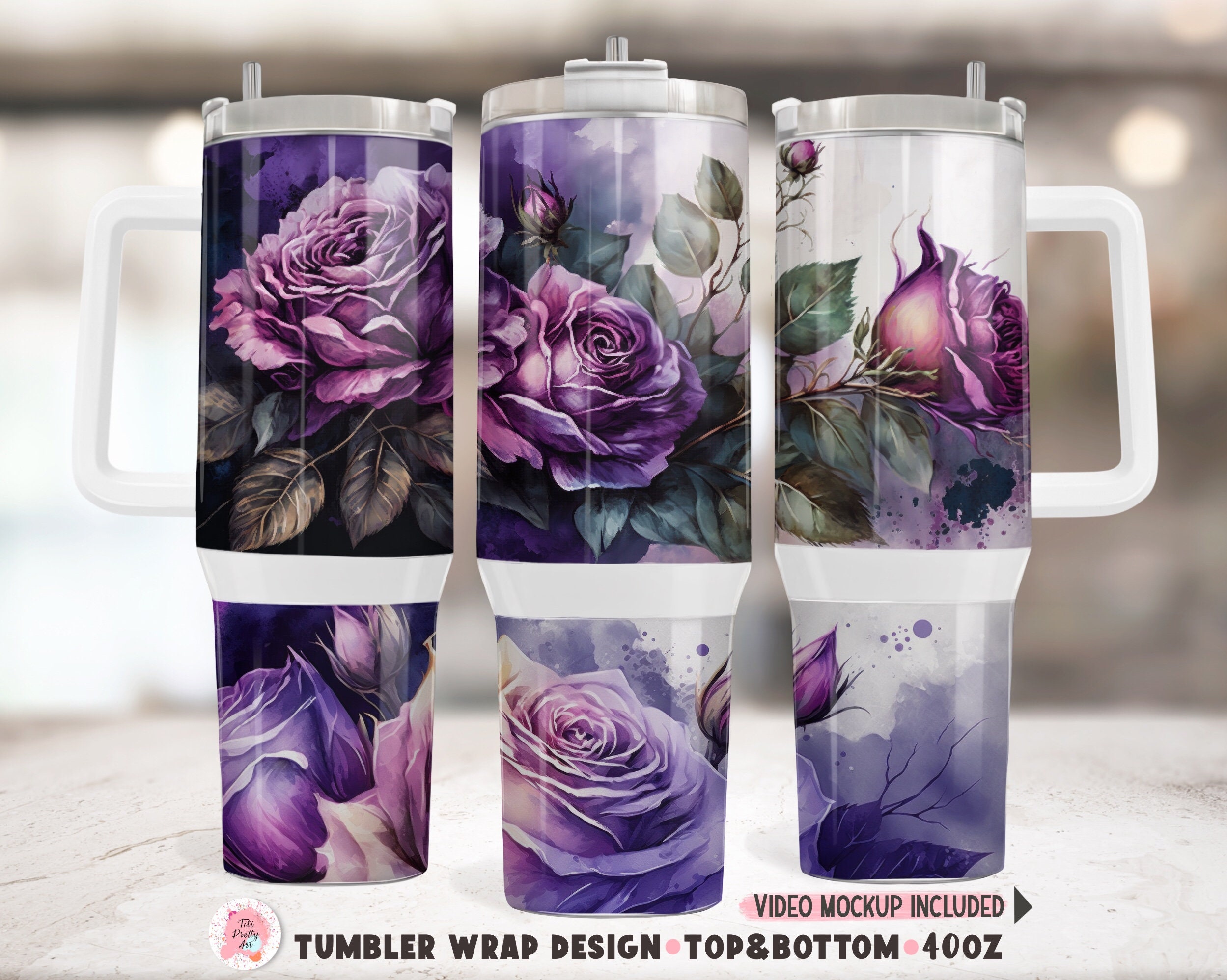 Bee Tumbler Wrap 40 oz Quencher, Sublimation Design