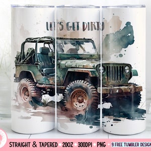 Car Skinny Tumbler Diseño de sublimación de 20 oz, envoltura de vaso para hombre, descarga digital instantánea, envoltura de vaso recto y cónico PNG