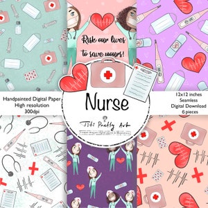 Nurse Seamless Patterns, Nurse Png, Doctor Png, Digital Paper