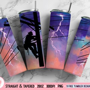Lineman Tumbler Wrap, Mens Tumbler Wrap, Patriotic Tumbler, Lineman Png, First Responder Png, Tumbler Wrap Png