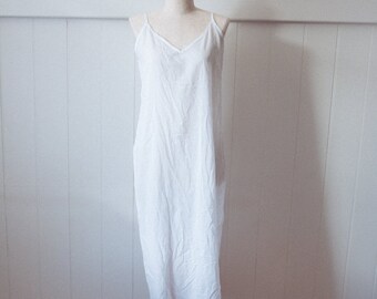 white cotton full length slip