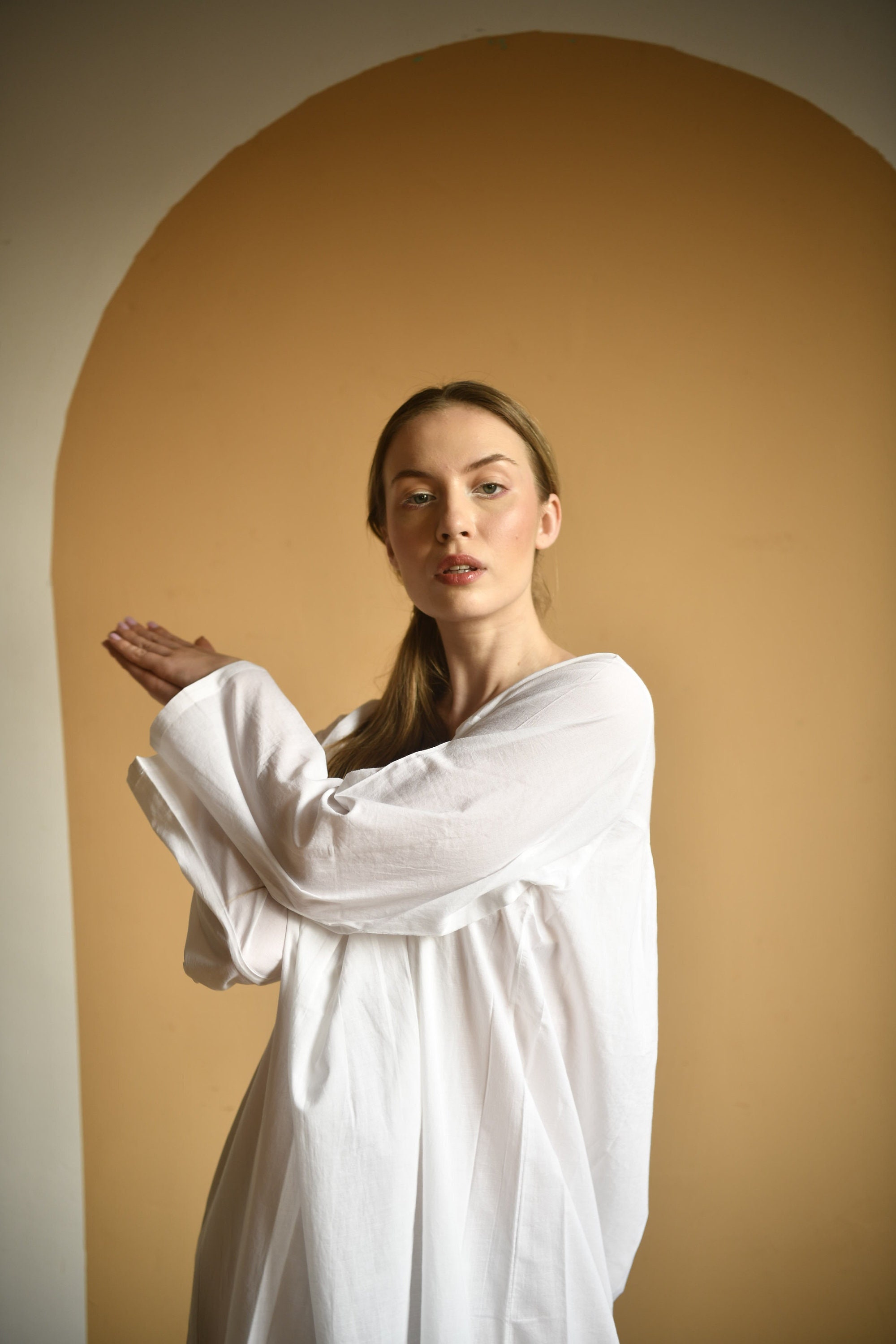 COTTON NIGHTDRESS - Soft White