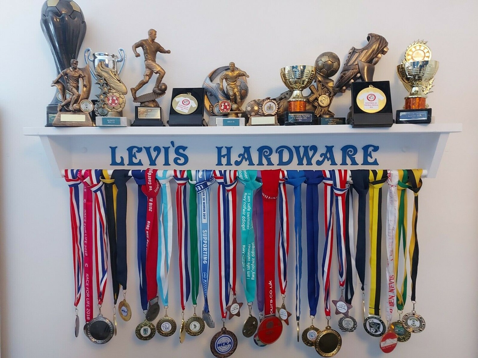 Large Personalized Medal Hanger Trophy Shelf Dowel Bar 95cm Etsy UK
