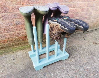 Wooden Welly stand, 4 Pairs, Wellington Boot rack. SALE