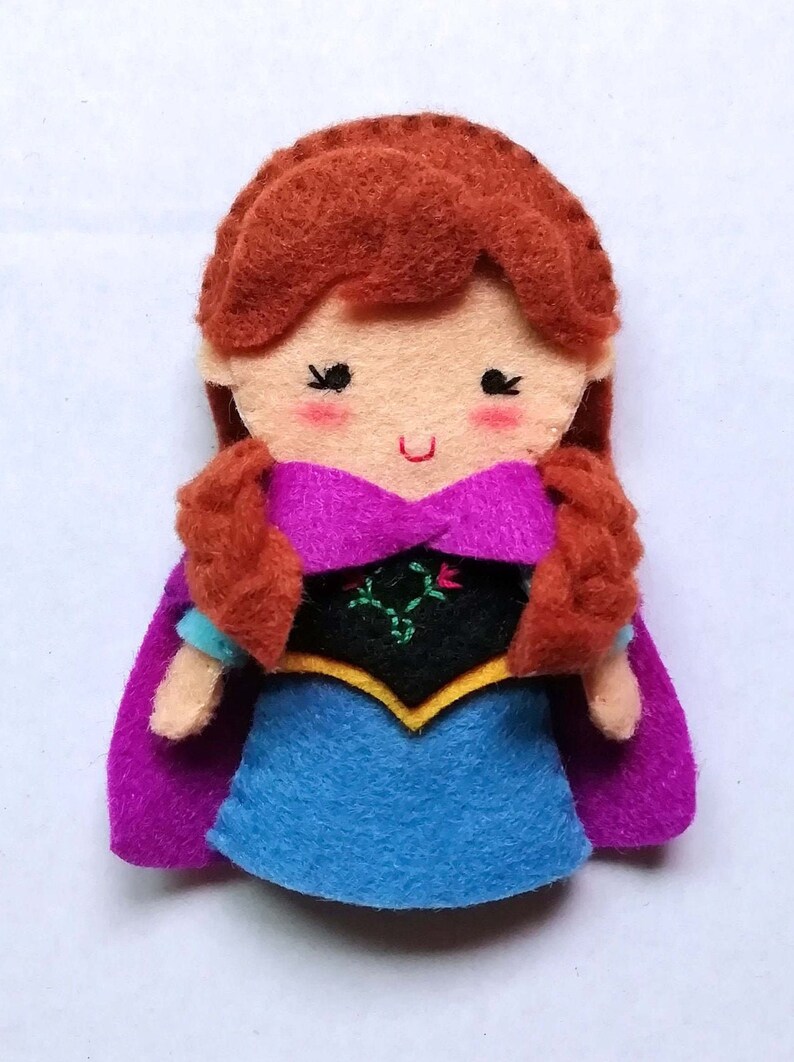 Frozen finger puppet dolls handmade in felt Elsa Anna Olaf | Etsy
