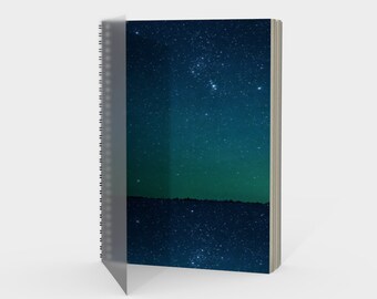 Star Filled Sky Spiral Sketchbook - 10” x 15” - Polymer Cover - Choose From: Acid Free Drawing or Sketch Paper- Made in Canada