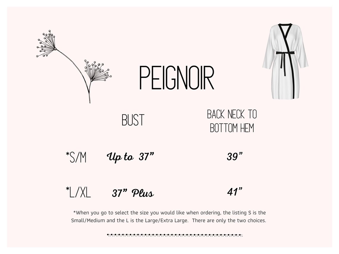 Weiche Pfirsich Peignoir w / schwarz Halbmond Muster-Robe-Ihre | Etsy