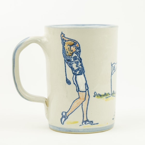 Vintage Louisville Stoneware Golf Mug | Retro Golf Accessories | Collectible Stoneware | Antique Drinkware | Vintage Coffee Mug