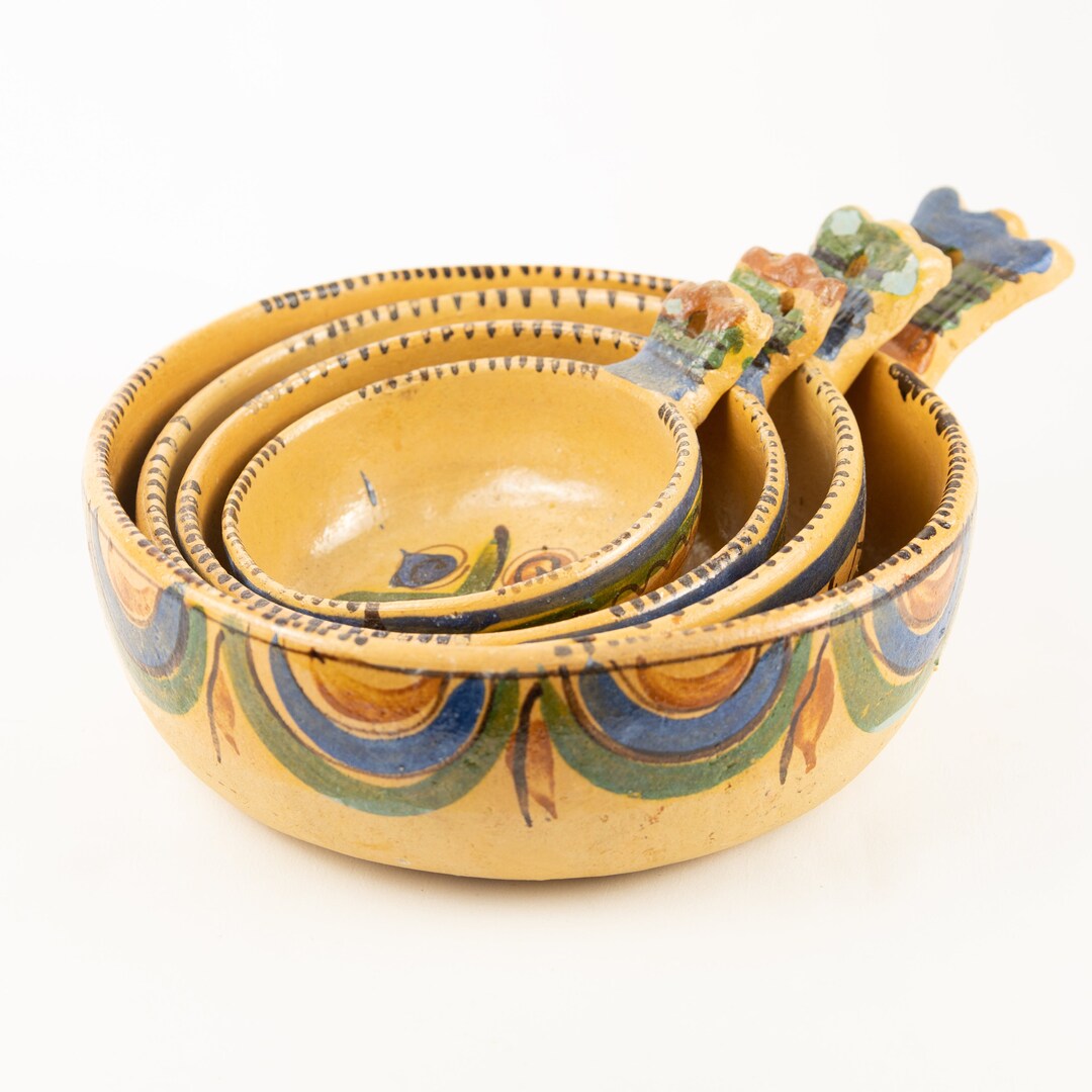 Vintage Mexican Pottery Bowls With Hands Set of 4 Tan With Etsy