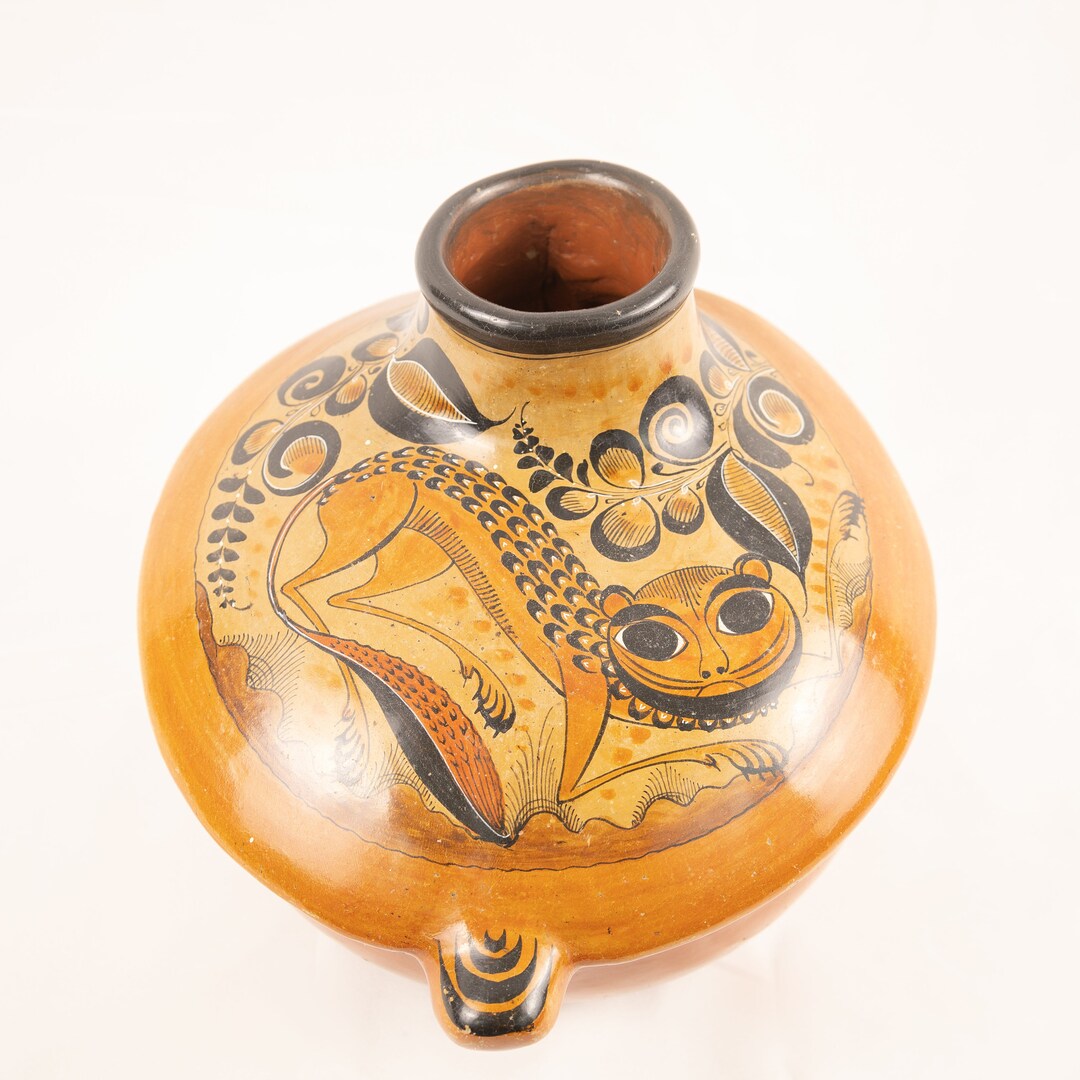 Rare Vintage Mexican Folk Art Vase Orange Ceramic Vessel With Nagual Etsy Il 1080xN.4753257708 1nw6