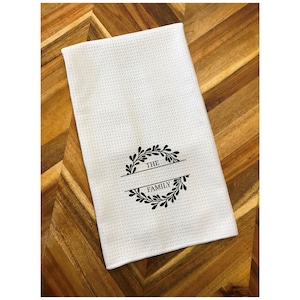 Personalisiertes Waffeltuch - Benutzerdefinierter Monogrammkranz