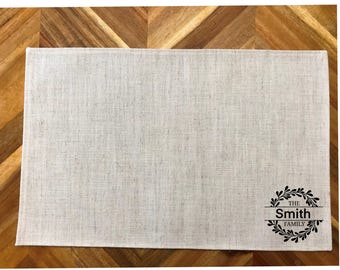 Set of 2 personalized monogram placemats