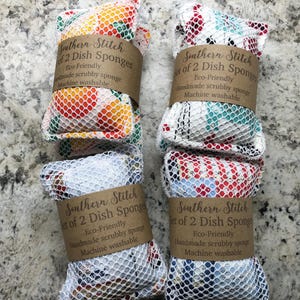 Reusable Dish Sponge, Handmade Kitchen Sponge, Eco-Friendly Scrubber, Sustainable Living, Plastic-Free, Cleaning