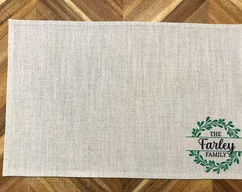 Set of 2 personalized monogram placemats