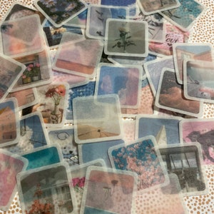 Set of 25 Random &quot;Photography&quot; Sticker Flakes | Aesthetic Stickers | Junk Journal Stickers | Bujo Stickers | Cottagecore Sticker Flakes