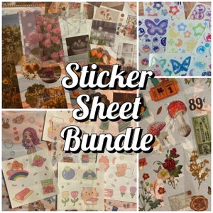 Set of random sticker sheets | Sticker sheet grab bag | Mystery sticker sheet set | Korean sticker sheet blind bag | Sticker sheet bundle