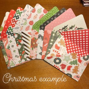 A5 Handmade Envelopes Double Sided Self Sealing Penpal Snailmal Christmas