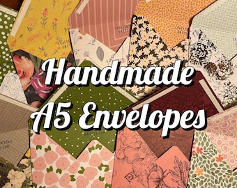 A5 Handmade Envelopes  | Double Sided | Self Sealing | Penpal | Snailmal