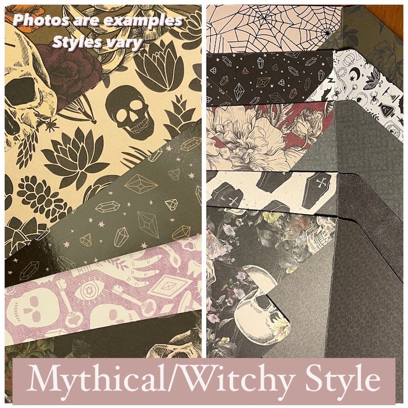 A5 Handmade Envelopes Double Sided Self Sealing Penpal Snailmal Mythical/Witchy NEW!