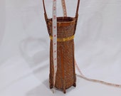 Asian woven bamboo ikebana flower basket