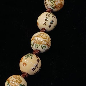 Vintage handpainted, Chinese, porcelain bead necklace image 2