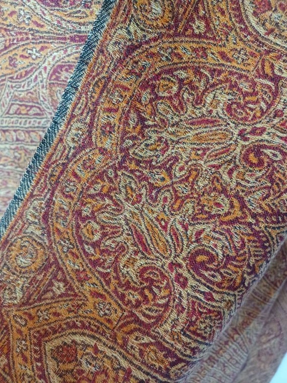 AS IS! Antique, Kashmir, paisley shawl. 83" X 43". - image 8