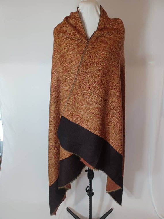 AS IS! Antique, Kashmir, paisley shawl. 83" X 43". - image 4