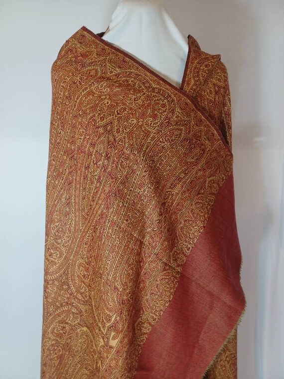 AS IS! Antique, Kashmir, paisley shawl. 83" X 43". - image 7