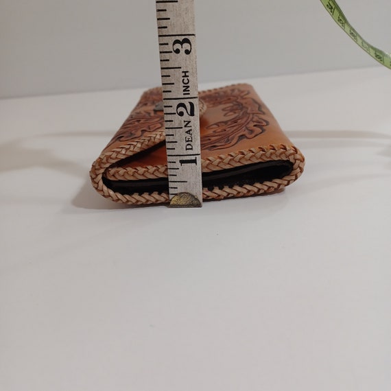 Vintage tooled leather oak leaf and acorn wallet - image 10