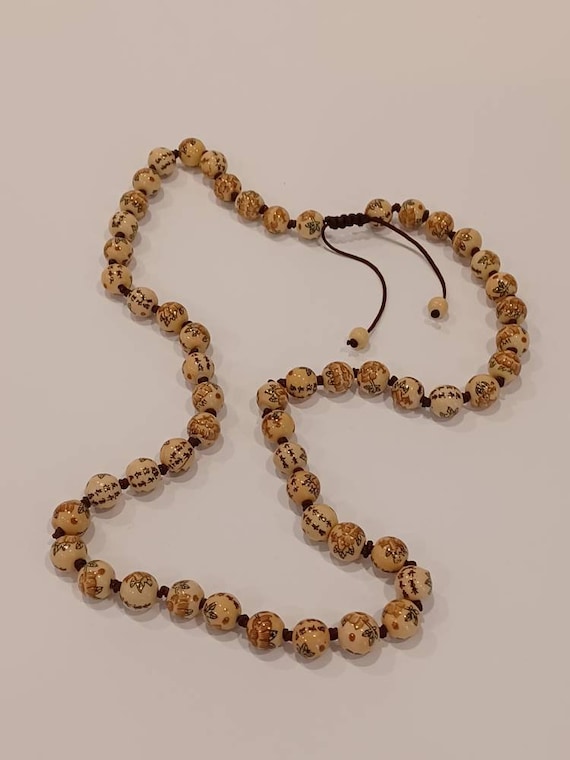 Vintage handpainted, Chinese, porcelain bead neck… - image 8