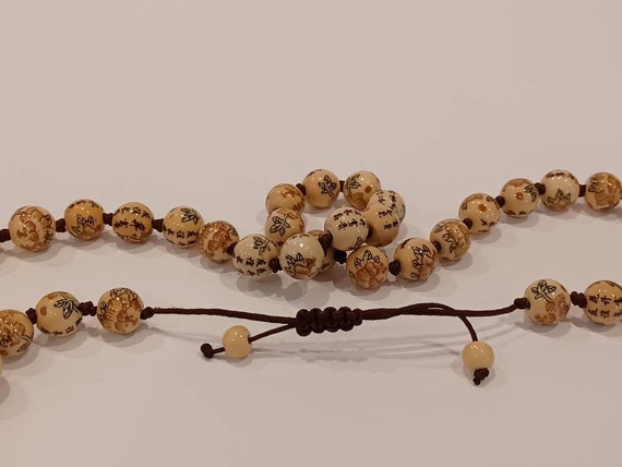 Vintage handpainted, Chinese, porcelain bead neck… - image 1