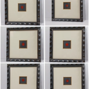European Wax Seal Stamps Circa 19th Century Set Of 6 Individually Framed