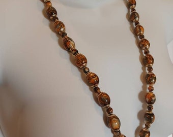 Eco Chic Earthly Dark Brown Beads Embellished Wooden Long Necklace TR Zx253 Eco Chic Earthly Dark Brown Beads Embellished Wooden Long Necklace TR Zx253